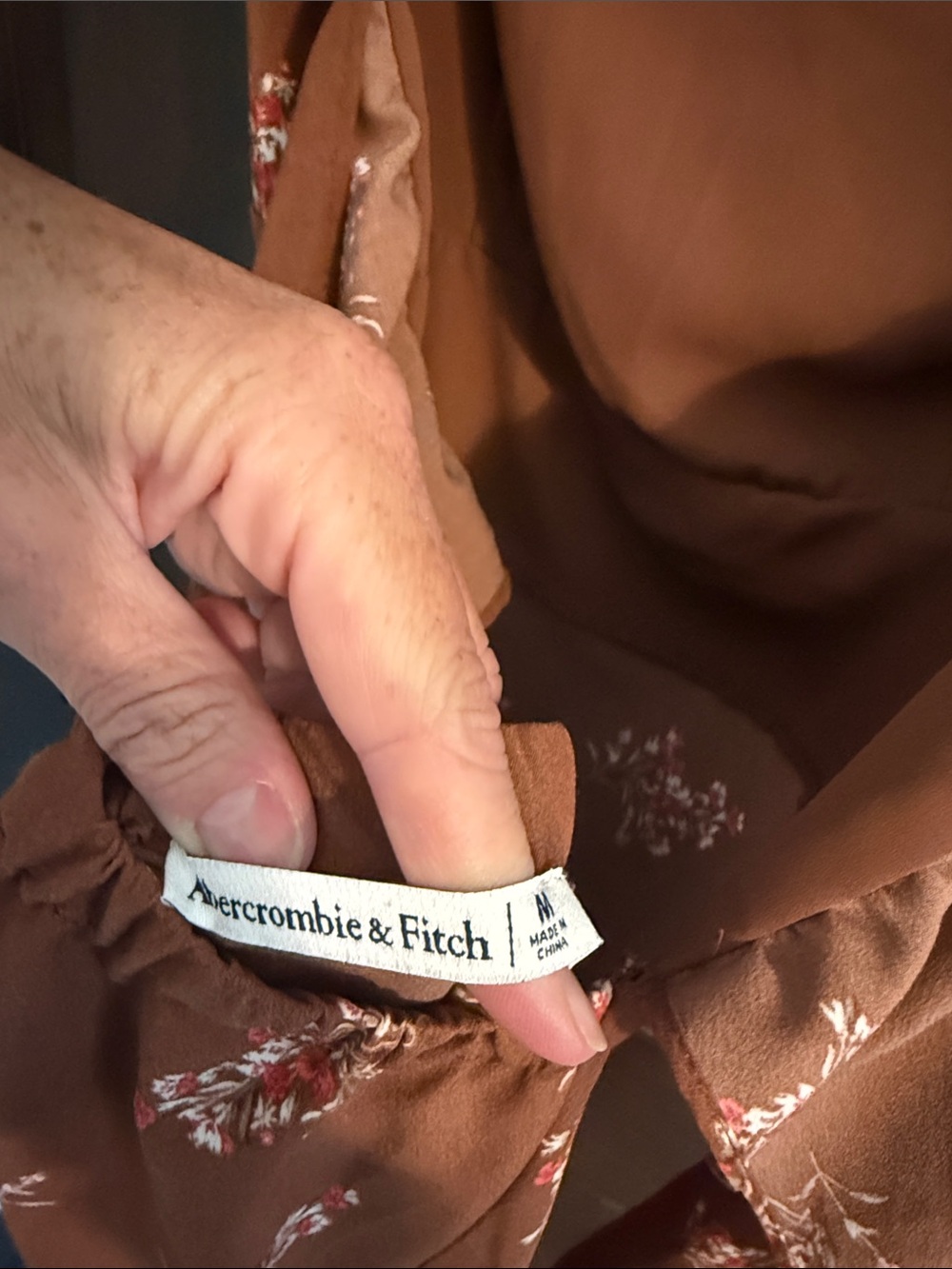 Abercrombie & Fitch Burnt Orange Floral Midi Dress - Picture 2 of 4